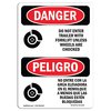Signmission Safety Sign, OSHA, 14" Height, Rigid Plastic, Do Not Enter Trailer With Forklift Spanish OS-DS-P-1014-VS-1136